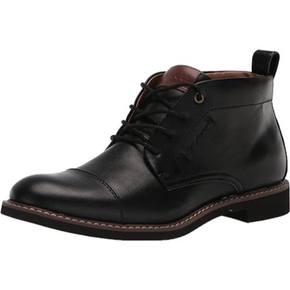 Tommy Hilfiger Other - Tommy Hilfiger Men's Gibby Faux-Leather Cap-Toe Chukka Boots Black Size 9.5M NWB